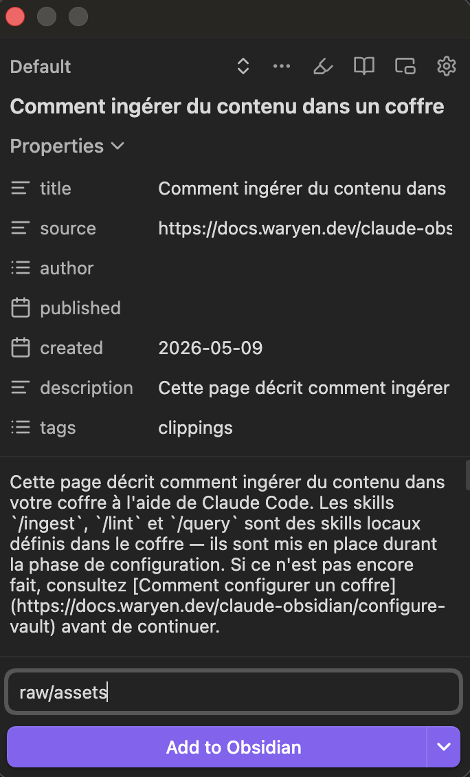 Obsidian Web Clipper